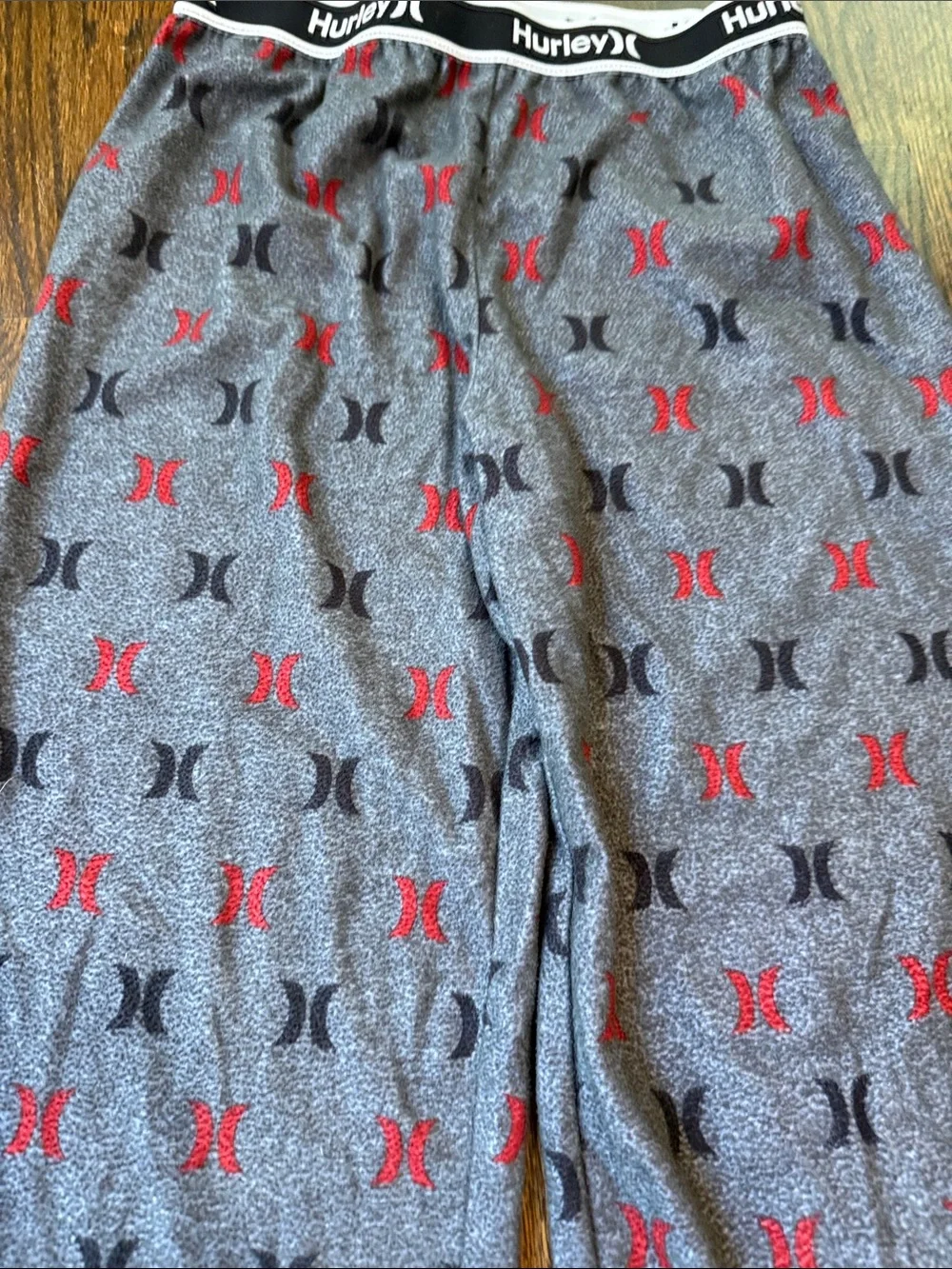 Hurley youth / boys size 12 Gray Lounge Pants with Black and Red Logo Print